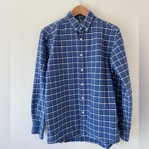 Button down blue checked shirt. Size Large